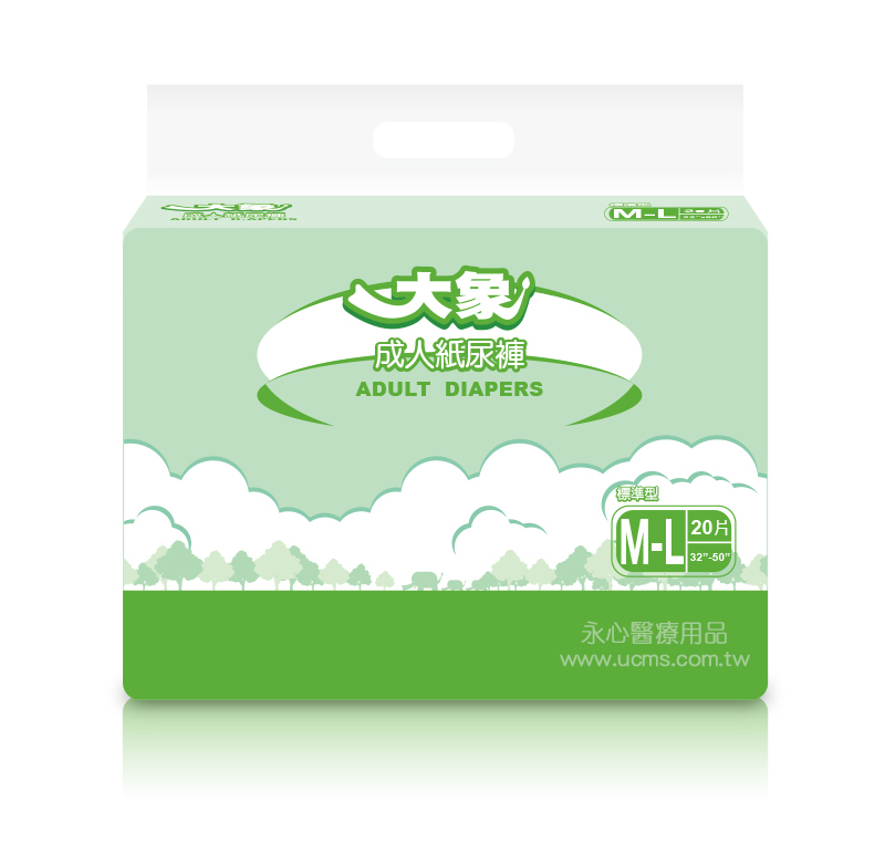 【大象】成人紙尿褲-標準型M-L(1箱) 
